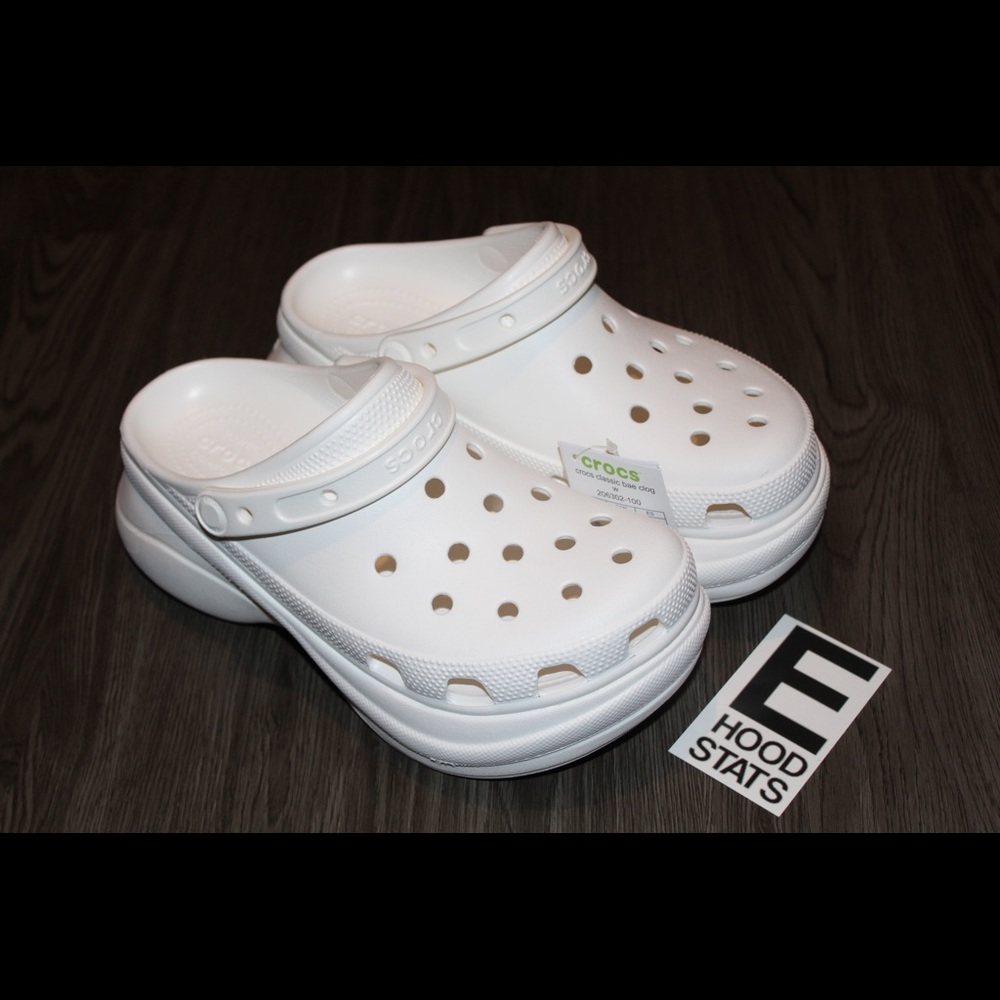 ❌S⭕️LD❌Classic Bae White Platform Crocs Clog Womens Size 8 - Picture 8 of 14